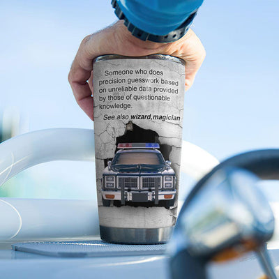 BigProStore Personalized Cop Coffee Tumbler Police Car Custom Name Tumbler Double Wall Cup 20 Oz 20 oz Personalized Police Tumbler Cup