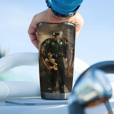BigProStore Personalized Police Officer Coffee Tumbler Police I Love You Custom Printed Tumbler Double Wall Cup With Lid 20 Oz 20 oz Personalized Police Tumbler Cup