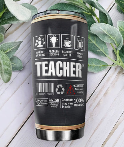 BigProStore Personalized Teacher Tumbler Ideas Teacher Label Custom Pencil Insulated Tumbler Double Wall Cup Stainless Steel 20 Oz 20 oz Personalized Teacher Tumbler Cup