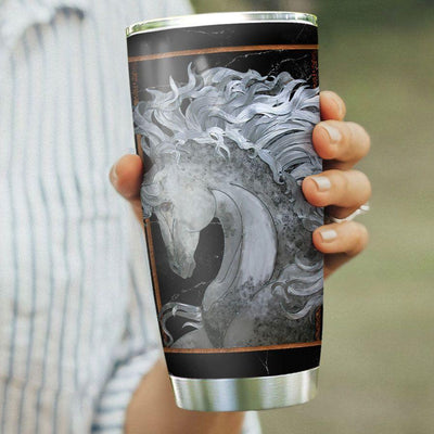 BigProStore Personalized Horse Tumbler Cup White Horse Custom Printed Tumblers Gifts For Horse Lovers 20 oz Horse Tumbler