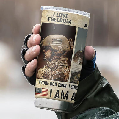BigProStore USMC Tumbler I Am A Marine Veteran I Have A DD-214 Custom Insulated Stainless Steel Tumbler US Marine Corps Gift Ideas BPS74524 20 oz Stainless Steel Tumbler