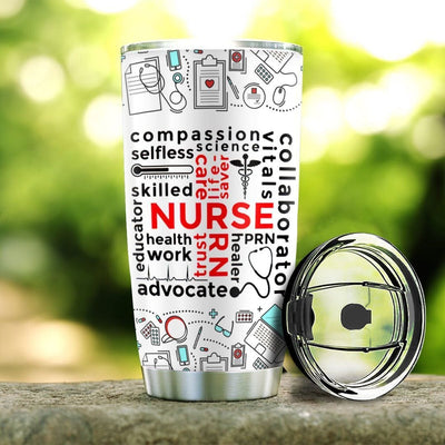 BigProStore Personalized Nurse Epoxy Tumbler Cup Nurse Typo Custom Insulated Tumbler Double Wall Cup With Lid 20 Oz 20 oz Personalized Nurse Tumbler