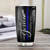 BigProStore Personalized Cop Tumbler Ideas Blue Rose Police Custom Insulated Tumbler Double Wall Cup Stainless Steel 20 Oz 20 oz Personalized Police Tumbler Cup