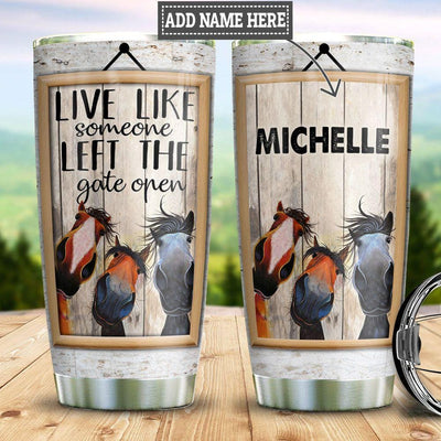 BigProStore Personalized Horse Coffee Tumbler Horse Live Custom Cups With Lids Horse Themed Gifts 20 oz Horse Tumbler