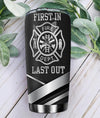 BigProStore Personalized Fire Tumbler Design Firefighter Metal Style Custom Insulated Tumbler Double Wall Cup Stainless Steel 20 Oz 20 oz Personalized Firefighter Tumbler