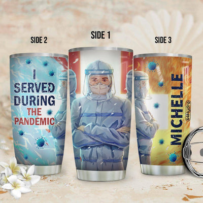 BigProStore Personalized Nurse Practitioner Coffee Tumbler I Served During The Pandemic Custom Printed Tumbler Double Wall Cup 20 Oz 20 oz Personalized Nurse Tumbler