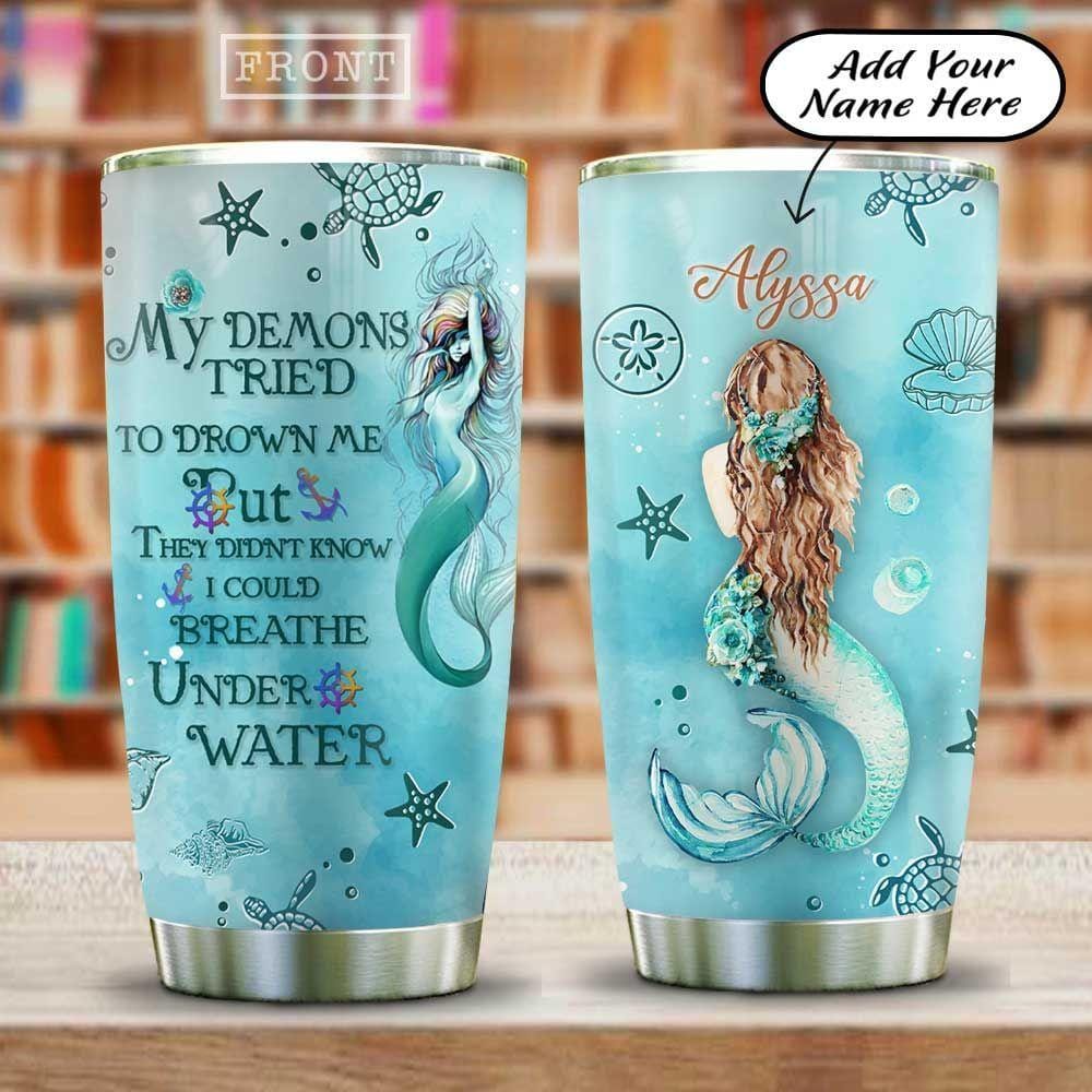 Little Mermaid Inspired Rhinestone Tumbler Customized Double Wall Straw Cup  Birthday Gift for Her DIY Iced Coffee Mugs Drinkware