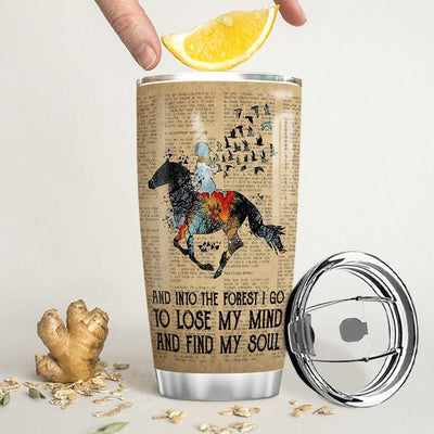 BigProStore Personalized Horse Coffee Tumbler Horse Find My Soul Custom Insulated Tumbler Horse Presents 20 oz Horse Tumbler