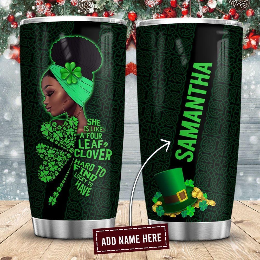 Afro Woman In Four Leaf Clover Patrick Personalized KD2 ZZL0412001  Stainless Steel Tumbler – BigProStore