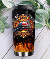BigProStore Personalized Firefighter Epoxy Stainless Steel Tumbler Firefighter Symbols In Fire Custom Insulated Tumbler Double Wall Cup 20 Oz 20 oz Personalized Firefighter Tumbler