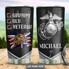 BigProStore Personalized Us Army Thermal Cup Metal Grumpy Marine Corps Veteran Custom Iced Coffee Tumbler Double Wall Cup 20 Oz 20 oz Personalized Veteran Tumbler