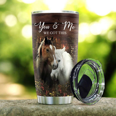 BigProStore Personalized Horse Thermal Cups Horse Couple To My Wife Custom Glitter Tumblers Gift Ideas For Horse Lovers 20 oz Horse Tumbler