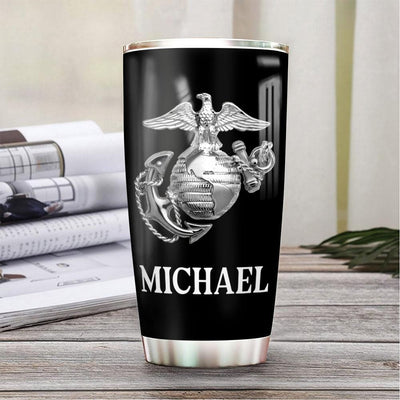 BigProStore Personalized US Marine Corps Tumbler Army Strong The Marines Custom Name Stainless Steel Tumbler USMC Veteran Gift Ideas BPS95799 20 oz Stainless Steel Tumbler