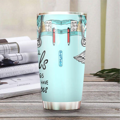 BigProStore Personalized Scrub Life Tumbler Ideas Not All Angels Have Wings Custom Printed Tumbler Double Wall Cup With Lid 20 Oz 20 oz Personalized Nurse Tumbler