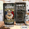 BigProStore Personalized USMC Tumbler Being A Marine Funny Nutrition Facts Stainless Steel Tumbler Custom Name US Marines Veteran Gift Ideas BPS80124 20 oz Stainless Steel Tumbler