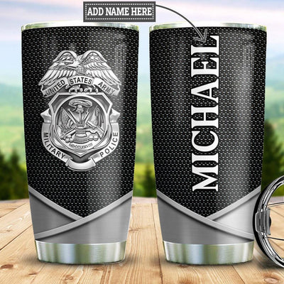 BigProStore Personalized Cop Coffee Tumbler Us Army Military Police Custom Insulated Tumbler Double Walled Vacuum Insulated Cup 20 Oz 20 oz Personalized Police Tumbler Cup