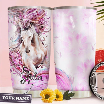 BigProStore Personalized Horse Thermal Cups Fantic Horse Custom Insulated Tumbler Horse Presents 20 oz Horse Tumbler
