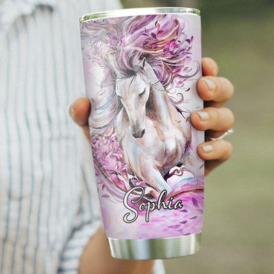 BigProStore Personalized Horse Thermal Cups Fantic Horse Custom Insulated Tumbler Horse Presents 20 oz Horse Tumbler