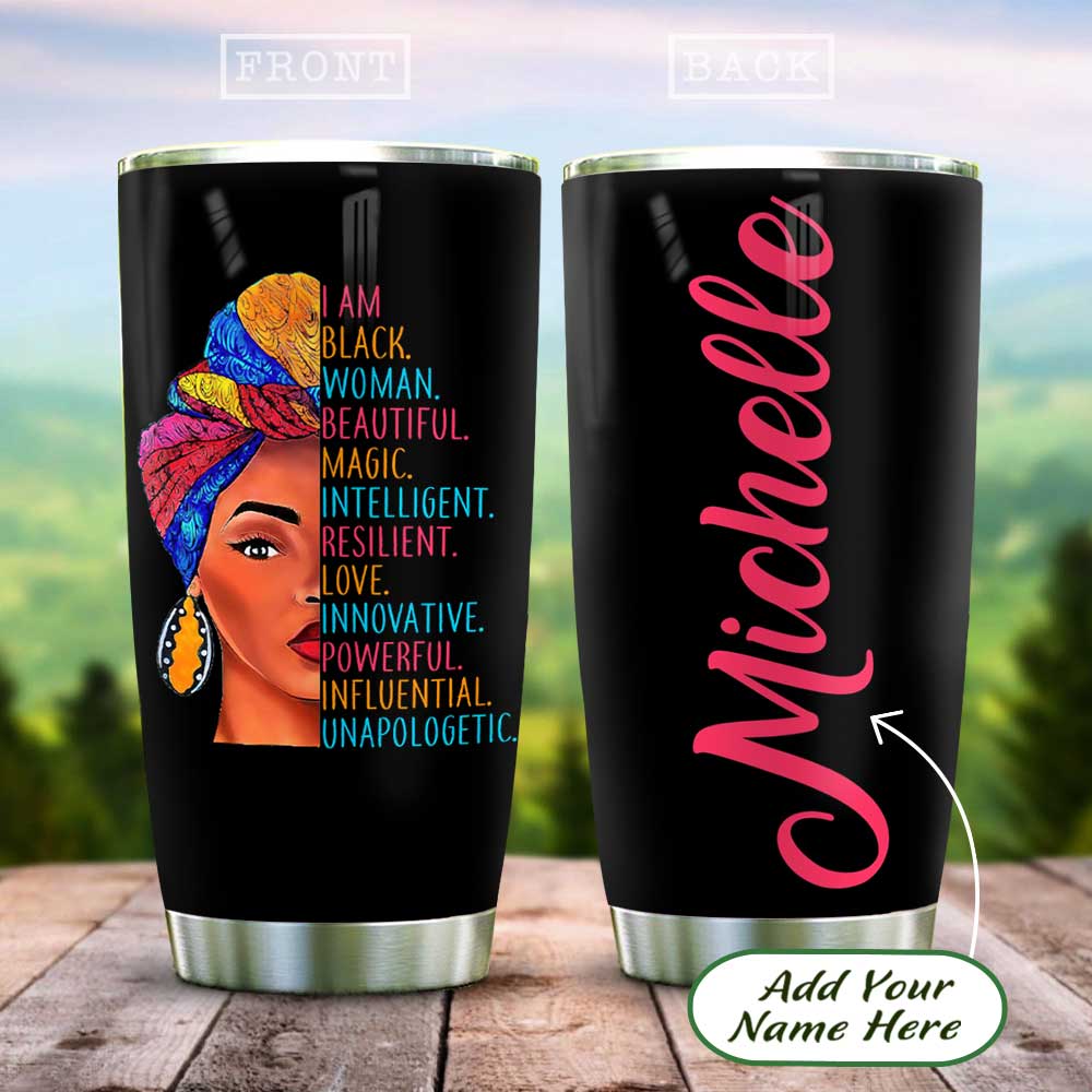 winorax Black Girl Tumbler You Are Beautiful Personalized  Melanin Cup 20oz 30oz Stainless Steel Double Wall Vacuum Coffee Travel Mug  With Lid African Gifts For Women Magic Queen Girls Friends