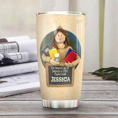 BigProStore Personalized Teacher Tumbler Ideas Teacher Clay Style Custom Printed Tumbler Double Wall Cup Stainless Steel 20 Oz 20 oz Personalized Teacher Tumbler Cup