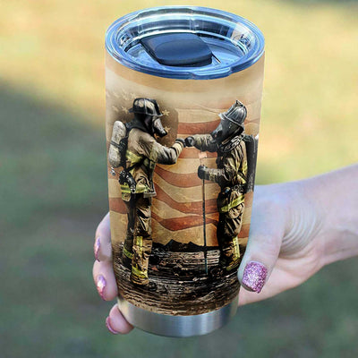 BigProStore Personalized Fire Coffee Tumbler Firefighter Dad Son Custom Coffee Tumbler Double Walled Vacuum Insulated Cup 20 Oz 20 oz Personalized Firefighter Tumbler