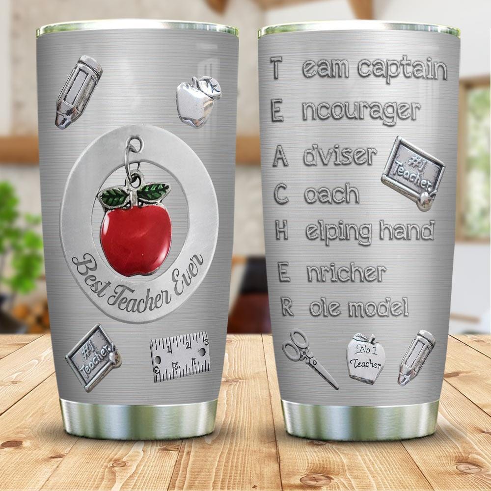 Dishwasher-safe Glittery Teacher Appreciation Apple Mug