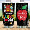 BigProStore Personalized Funny Teacher Glitter Tumbler You Gon Learn Today Custom Crayon Coffee Tumbler Double Wall Cup With Lid 20 Oz 20 oz Personalized Teacher Tumbler Cup