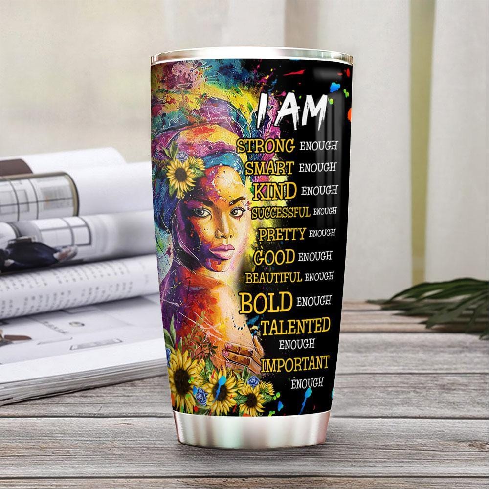 winorax Black Girl Tumbler You Are Beautiful Personalized  Melanin Cup 20oz 30oz Stainless Steel Double Wall Vacuum Coffee Travel Mug  With Lid African Gifts For Women Magic Queen Girls Friends