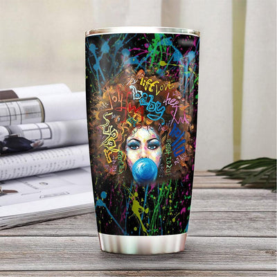 BigProStore Personalized African American Girl Cups Black Girl African American Custom Iced Coffee Cups Melanin Women Gift Ideas 20 oz Stainless Steel Tumbler