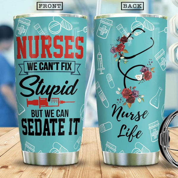 You Can't Scare Me I'm A Nurse Personalized Tumbler - Teezalo