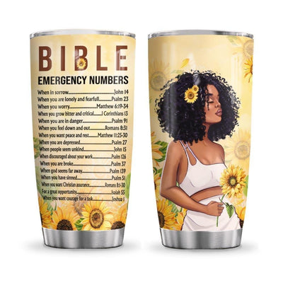 BigProStore Personalized Melanin Poppin Girl Thermal Cups Black Woman Bible Number Custom Iced Coffee Cups Melanin Women Gift Ideas 20 oz Stainless Steel Tumbler