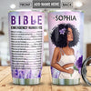 BigProStore Personalized Melanin Women Tumbler Black Woman Bible Number Custom Tumbler Cups Melanin Girl Gift Ideas 20 oz Stainless Steel Tumbler
