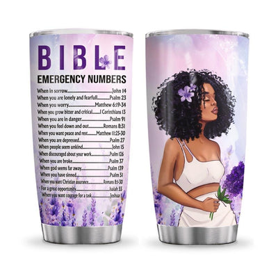 BigProStore Personalized Melanin Women Tumbler Black Woman Bible Number Custom Tumbler Cups Melanin Girl Gift Ideas 20 oz Stainless Steel Tumbler