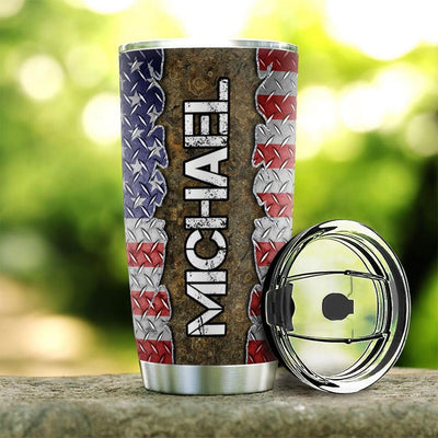 BigProStore Personalized Veteran Stainless Steel Tumbler Us Army Veteran Custom Iced Coffee Tumbler Double Walled Vacuum Insulated Cup 20 Oz 20 oz Personalized Veteran Tumbler