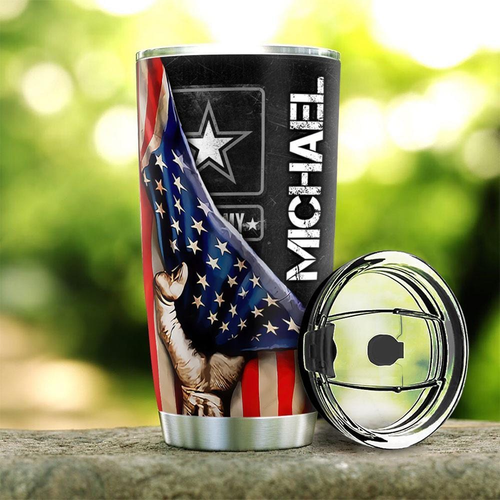 Personalized Flag Tumbler with Dedication