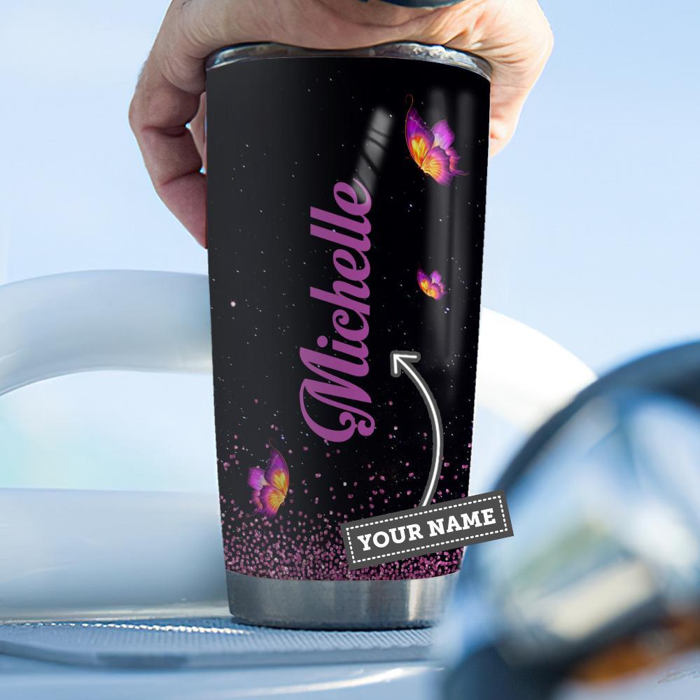 20 oz BMW tumbler with galaxy black glitter and opal vinyl 💜, By Glitz &  Glam Custom Personalized Tumblers, Wine Glasses, and More