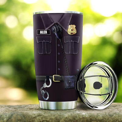 BigProStore Personalized Police Tumbler Ideas Police Uniform Facts Customized Tumbler Double Wall Cup 20 Oz 20 oz Personalized Police Tumbler Cup