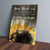 BigProStore Custom Canvas Prints Sunflower Even On The Darkest Wood Christian Vertical Canvas Wall Art Designs 16" x 24" canvas