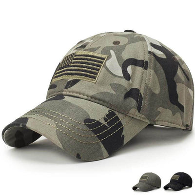 Flag Embroidery Camouflage Baseball Cap Military Army Camo Trucker Cap