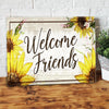 BigProStore Canvas Wall Art Welcome Friends Vintage Sunflower Painting Home Canvas Wall Art And Decor 24" x 16" Canvas