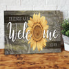 BigProStore Canvas Wall Art Friends Are Welcome Here Vintage Sunflower Printing Home Canvas Home Decor Canvas 24" x 16" Canvas