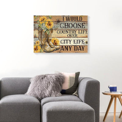 BigProStore Custom Canvas Art I Would Choose Country Life Sunflower Gallery Wrapped Canvas Wall Art Home Decor 18" x 12" Canvas