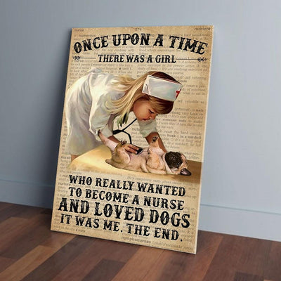 BigProStore BigProStore Custom Canvas Prints Once Upon A Time A Girl Really Wanted To Become Nurse Vintage Canvas Ready To Hang Canvas Wall Art BPS48481 24" x 36" - Best Seller Custom Canvas Prints
