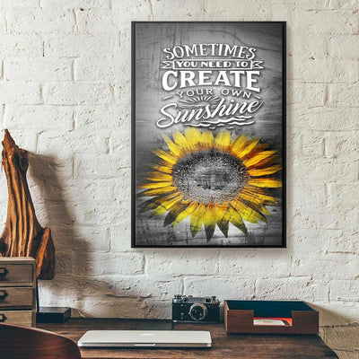 BigProStore Canvas Prints Sometimes You Need To Create Sunflower Wood Christian Canvas Minimalist Wall Art 12" x 18" canvas