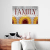 BigProStore Canvas Prints Family Sunflowers Grey Wood Frame Canvas Minimalist Wall Art 18" x 12" Canvas