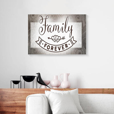 BigProStore Canvas Artwork Family Is Forever Pattern Family Wall Art Canvas Wall Art Home Decor 18" x 12" Canvas