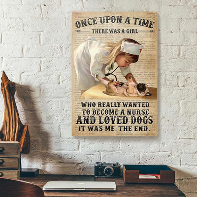 BigProStore BigProStore Custom Canvas Prints Once Upon A Time A Girl Really Wanted To Become Nurse Vintage Canvas Ready To Hang Canvas Wall Art BPS48481 16" x 24" Custom Canvas Prints