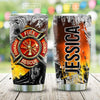 BigProStore Personalized Fire Coffee Tumbler 3D Firefighter Symbol Custom Insulated Tumbler Double Walled Vacuum Insulated Cup 20 Oz 20 oz Personalized Firefighter Tumbler