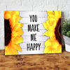 BigProStore Canvas Prints You Make Me Happy Big Sunflower Couples Wall Art Canvas Wall Art Designs 24" x 16" Canvas