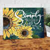 BigProStore Canvas Prints Simply Blessed Sunflower Wall Art Canvas Wall Art And Decor 24" x 16" Canvas